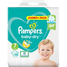 Pampers Baby Dry Size 7 Jumbo - Pack of 58